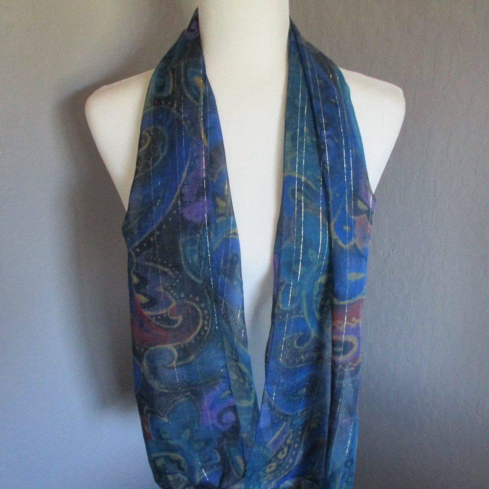 1970s semi sheer oblong scarf